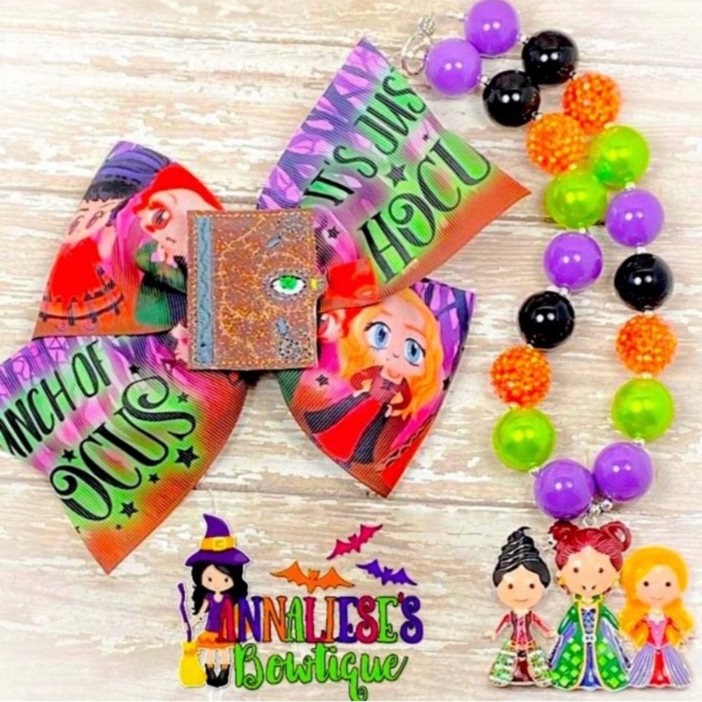 Hocus Pocus Bow & Necklace Set